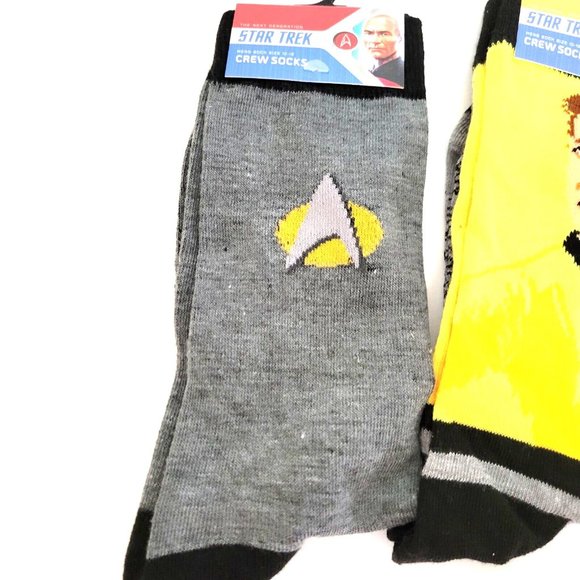Star Trek Crew Socks Lot Of 4 Kirk Spock Picard Emblem - Picture 2 of 10